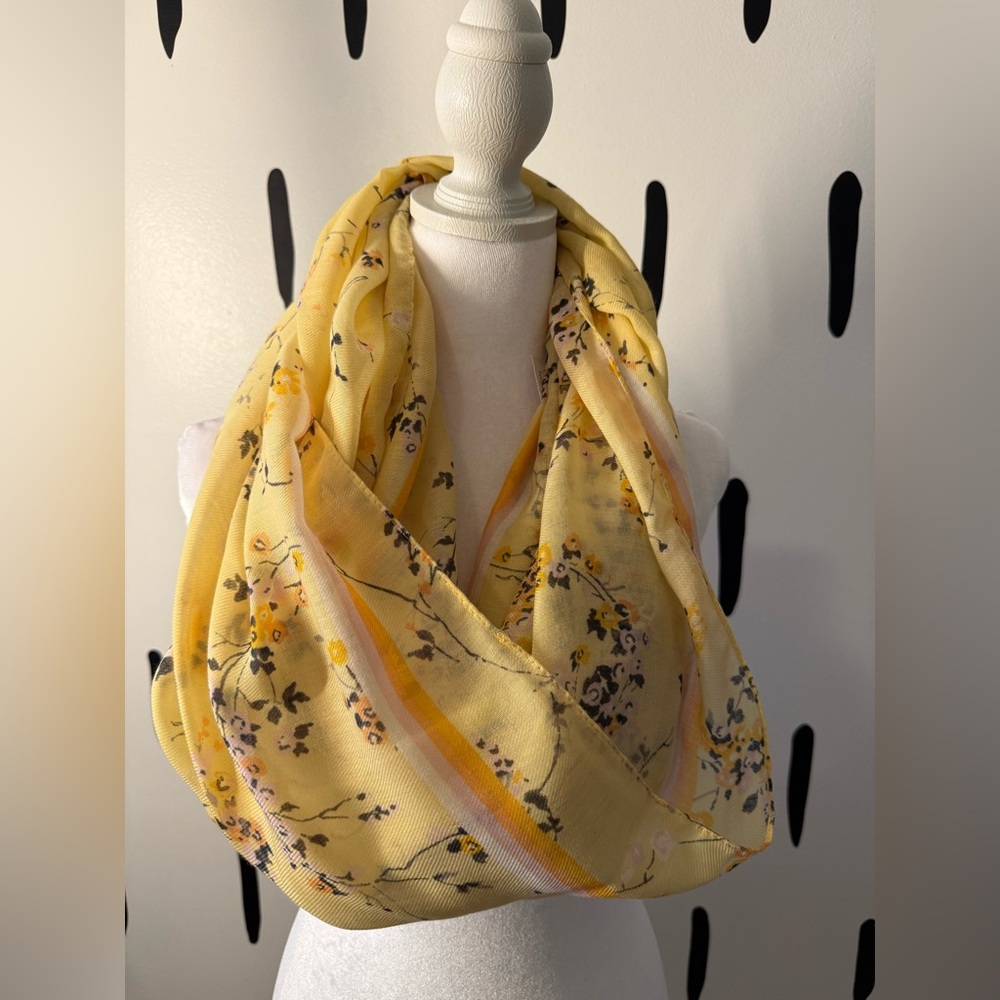 LOFT Yellow Floral Infinity Scarf